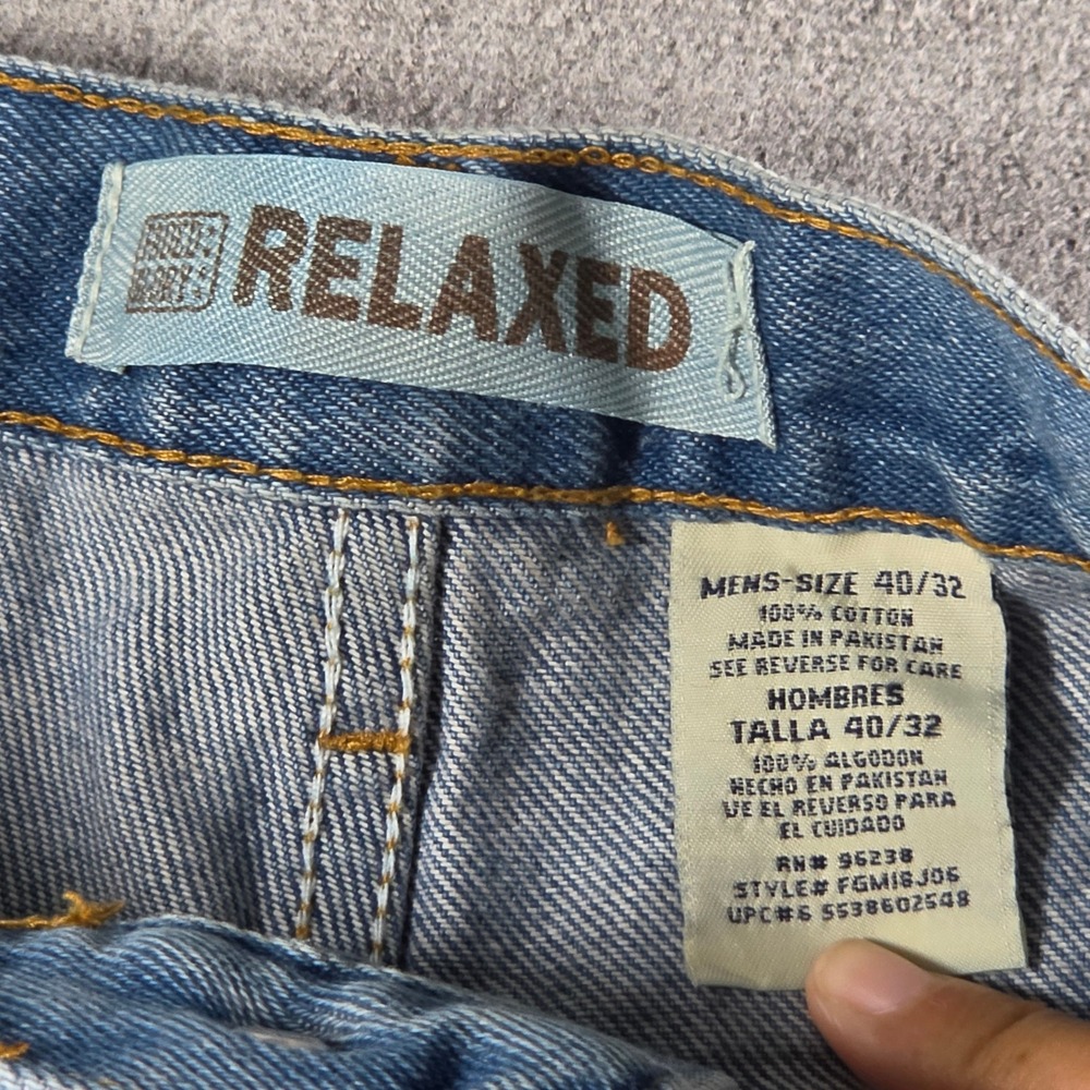 Faded Glory Jeans Men 40x32 Blue Relaxed Fit Straight Leg Denim Cotton - Picture 3 of 16